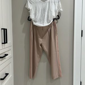 Tailored Cropped Beige Slacks - Size 8